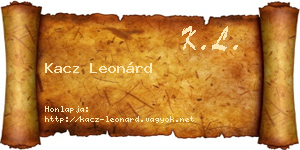 Kacz Leonárd névjegykártya